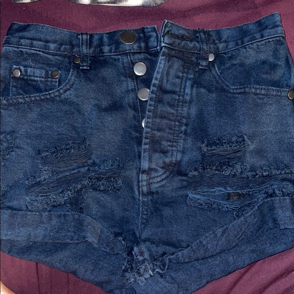 Black high rise shorts